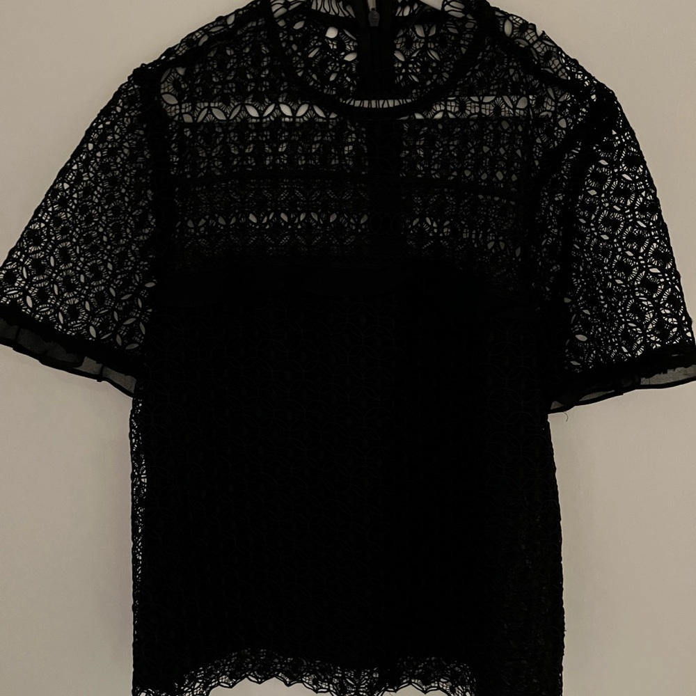 Zara Woman like new lacy black short sleeve top
